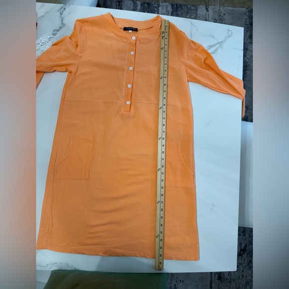 Orange Button-Front Dress - Picture 5 of 7